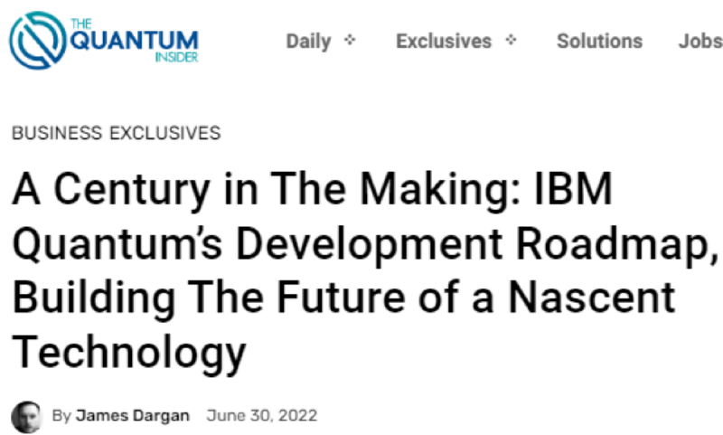 IBM Quantum 개발 로드맵, 초기 기술의 미래 구축