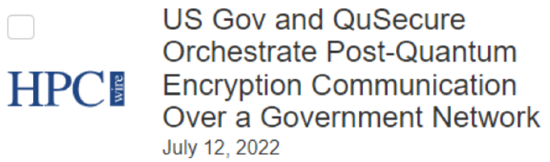 미 정부와 QuSecure, 정부 네트워크 통한 양자 후 암호화 통신 조정