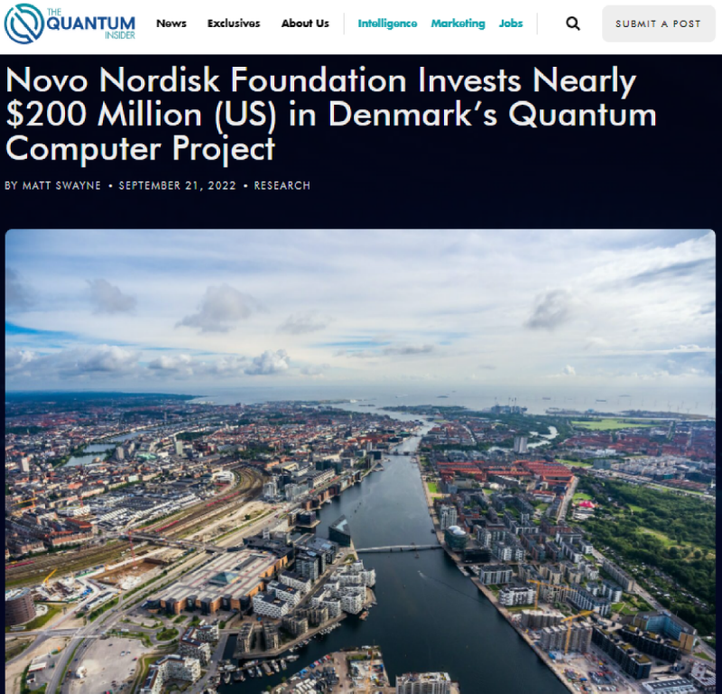 Novo Nordisk Foundation, 덴마크 양자 컴퓨터 프로젝트에 2억 달러 투자