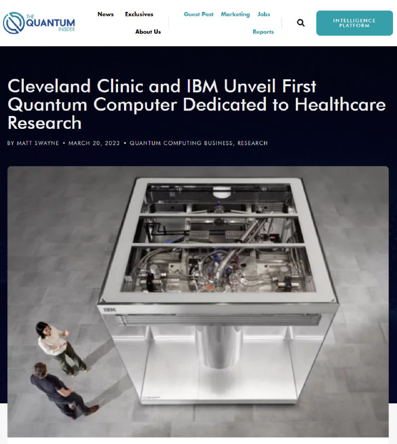 Cleveland Clinic과 IBM, 의료 연구 전용 양자 컴퓨터 최초 공개