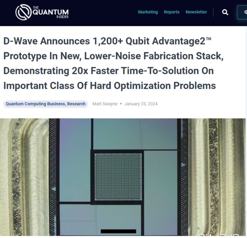 D-wave_ Qubit Advantage2 프로토타입 발표