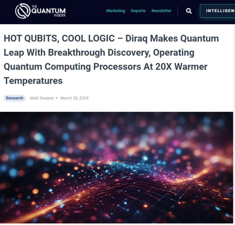 Hot qubits_ Cool logic_ Diraq의 양자 도약