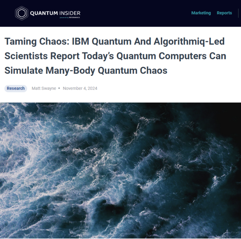 IBM 퀀텀과 Algorithmiq_다체 양자 혼돈 시뮬레이션 가능