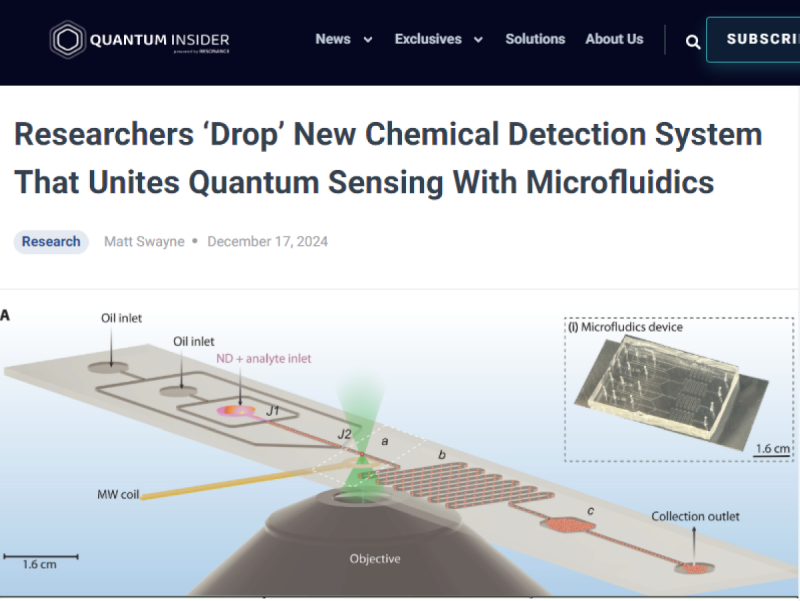 양자 센싱과 microfluidics 결합_ 새로운 화학 탐지 시스템 발표