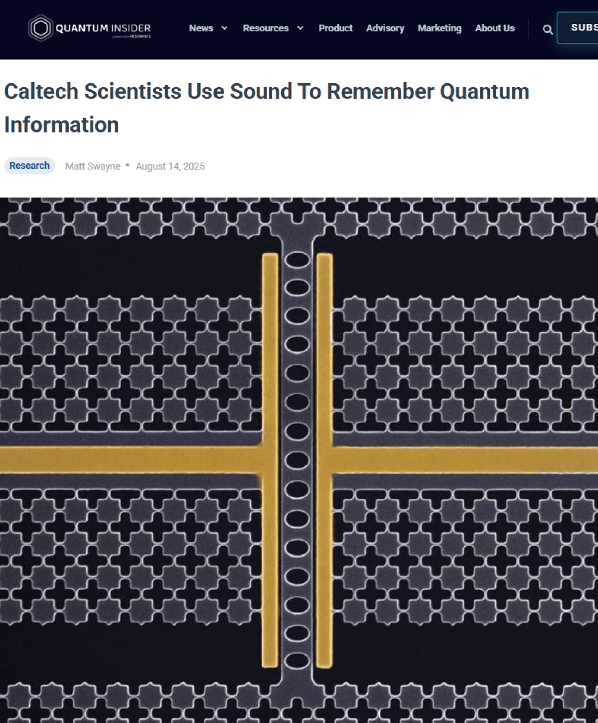 Caltech 연구진_ 소리로 양자 정보 저장 방법 개발