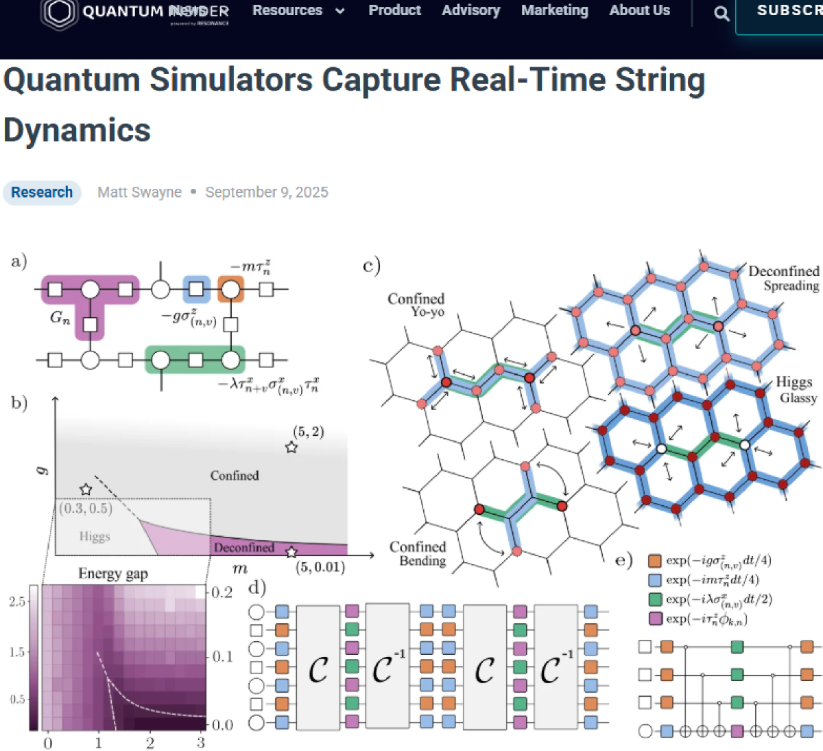 양자 시뮬레이터, 실시간 끈의 동역학(String dynamics) 포착
