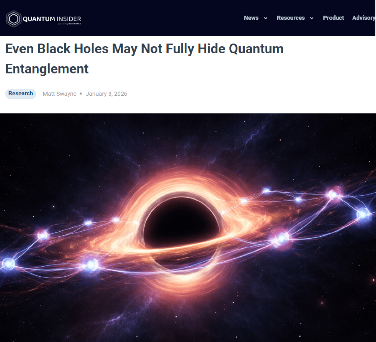 블랙홀도 숨기지 못한 양자 얽힘