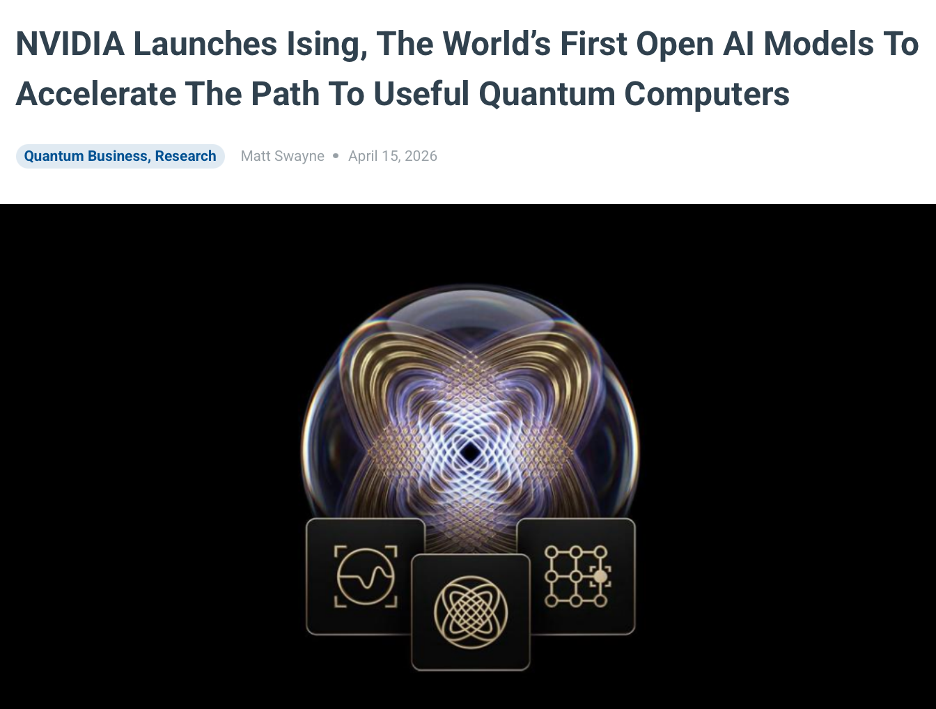 NVIDIA_ 세계 최초 오픈 AI 모델 Ising공개